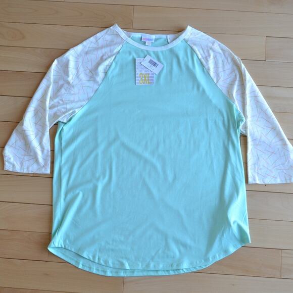 NWT LuLaRoe Randy Quarter Sleeve Jersey Shirt Top Size 3XL - Picture 1 of 4